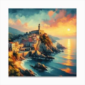 Sunset On The Coast Canvas Print