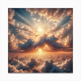 Sunrise Over Clouds Canvas Print