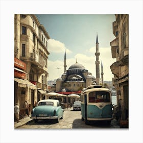 Old Town, Istanbul, Turkey paintings Canvas Print