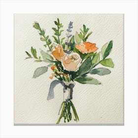 Watercolor Grooms Boutonniere Canvas Print