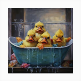 Fluffy Ducks In A Tub1 Canvas Print