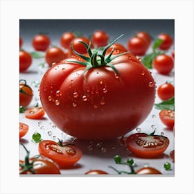 Tomatoes With Water Droplets Canvas Print