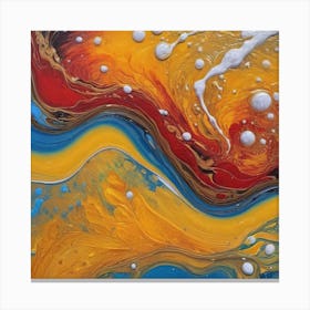 Splash Of White Abstract Painting Canvas Print