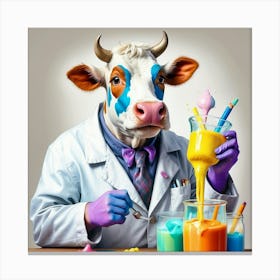 Cow Scientist Canvas Print