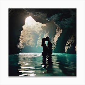 Couple Kissing In A Cave 2 Canvas Print