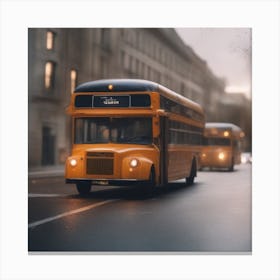 Double Decker Bus On The Street Canvas Print