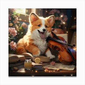 Corgi Music Canvas Print