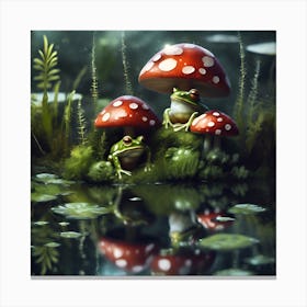 Frog Pond Frogs  Canvas Print