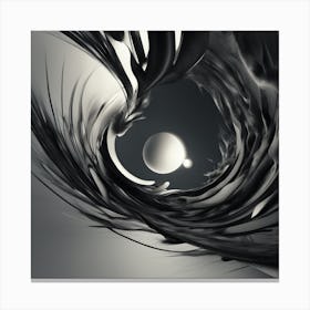 Abstract Black And White Spiral Canvas Print
