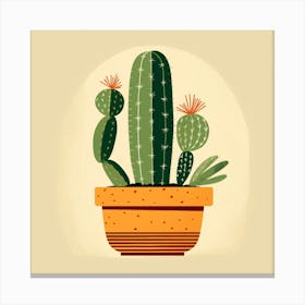 Rizwanakhan Simple Abstract Cactus Non Uniform Shapes Petrol 46 Canvas Print