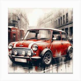 London Red Mini Cooper Canvas Print