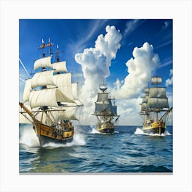 Sailing Ships In The Ocean Canvas Print