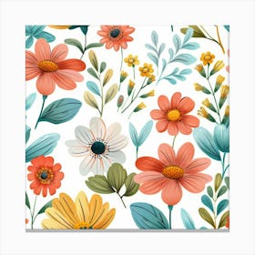 Floral Seamless Pattern 9 Canvas Print