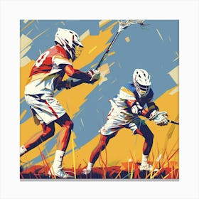 Lacrosse Players In Action Canvas Print