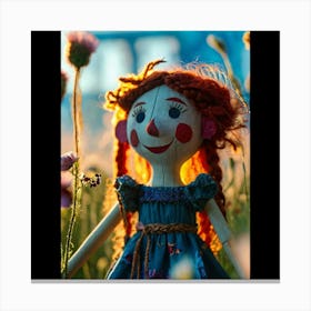 Doll In The Field Canvas Print