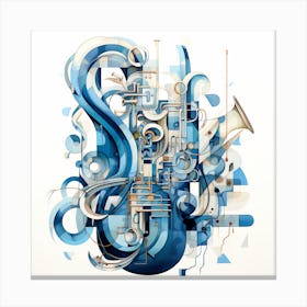 Blue Saxophone Canvas Print