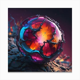 Fractal Sphere glowing glow orb Canvas Print