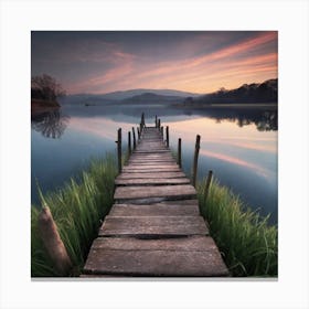 Dock At Sunrise 1 Canvas Print