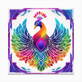 Colorful Peacock 1 Canvas Print