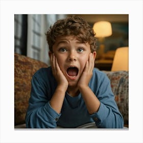 Boy Reacting To A Surprise (1) Canvas Print