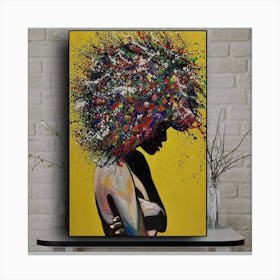 Afro Hair Painting Canvas Print