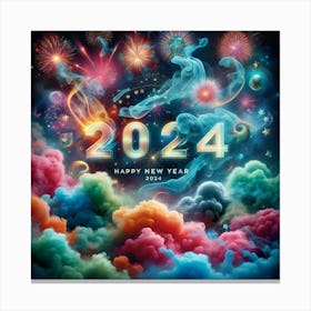 2024 Happy New Year Canvas Print