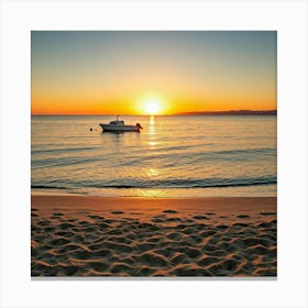 Sunset On The Beach 12 Canvas Print