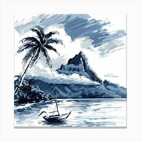 A Tahiti In French Polynesia Hand Drawn Sketch I 1720357144 1 Canvas Print