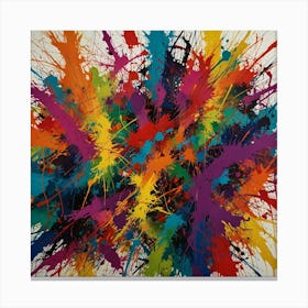 Chaotic Scribbles And Marks In Vibrant Colors Canvas Print