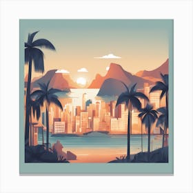 Sunset In Rio Canvas Print