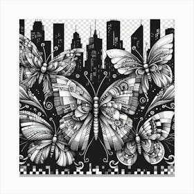 Butterflies In The City 2 Canvas Print