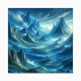 sky Blue mountains 1 Canvas Print