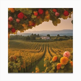 Vineyards At Sunset Canvas Print