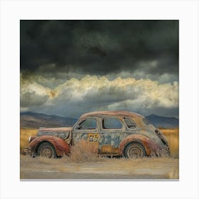 Abandoned Car in a Field # 2 Canvas Print