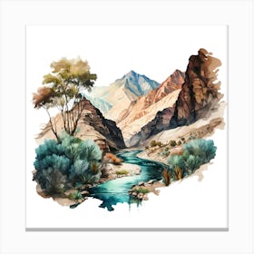 Watercolor Of A River 9 Canvas Print