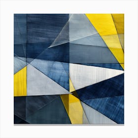 Blue And Yellow Abstract Painting Canvas Print