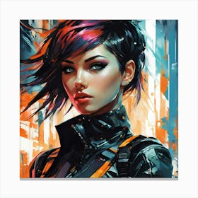 Cyberpunk Girl Canvas Print