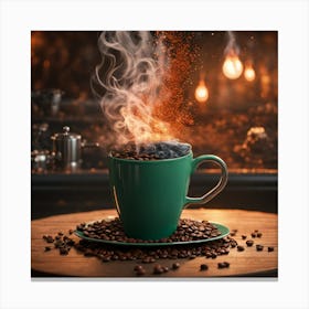 Coffee Cup With Steam 6 Canvas Print