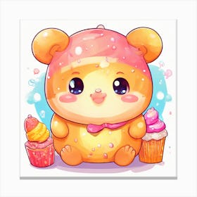 Kawaii Teddy Bear Canvas Print