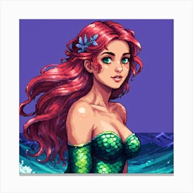 Pixel Mermaid Canvas Print