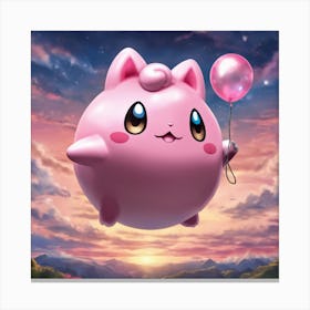 Pokemon Pink Balloon Canvas Print