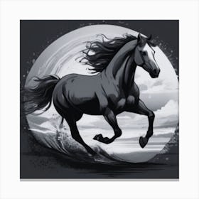 Horse In The Moonlight 1 Canvas Print