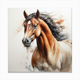 Horse Watercolor Painting Canvas Print