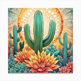 Cactus Painting Canvas Print