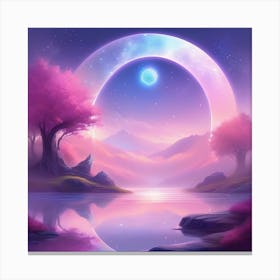 Moon And Trees Canvas Print