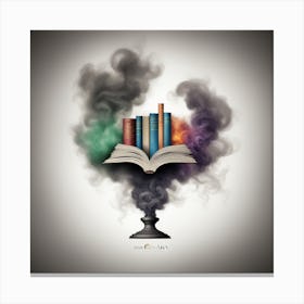 Book With Smoke Coming Out Of It Canvas Print