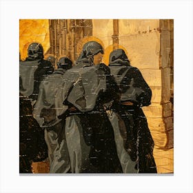 Group Of Monks Canvas Print