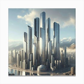 Futuristic Cityscape 25 Canvas Print