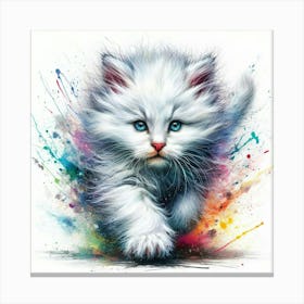 White Cat With Blue Eyes 15 Canvas Print