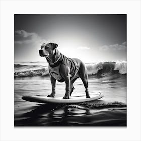 Dog On Surfboard Canvas Print